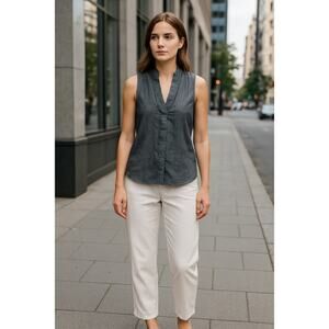 Nau Gray Tencel Organic Cotton Sleeveless Chambray Top Women’s Small